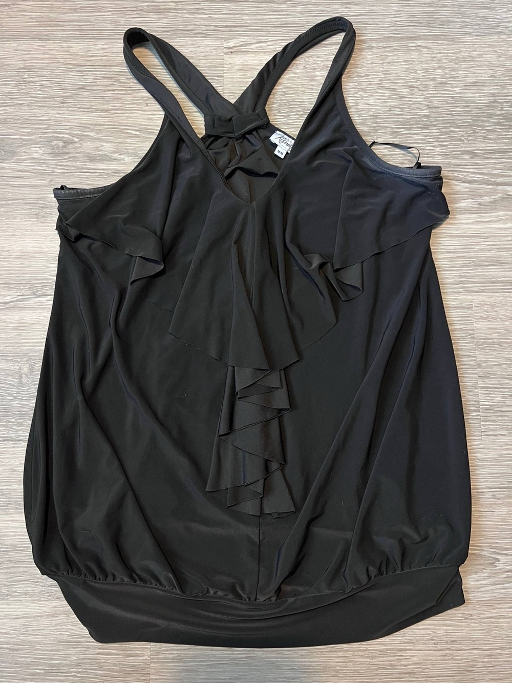 Y2K Black Ruffle Racerback Tank